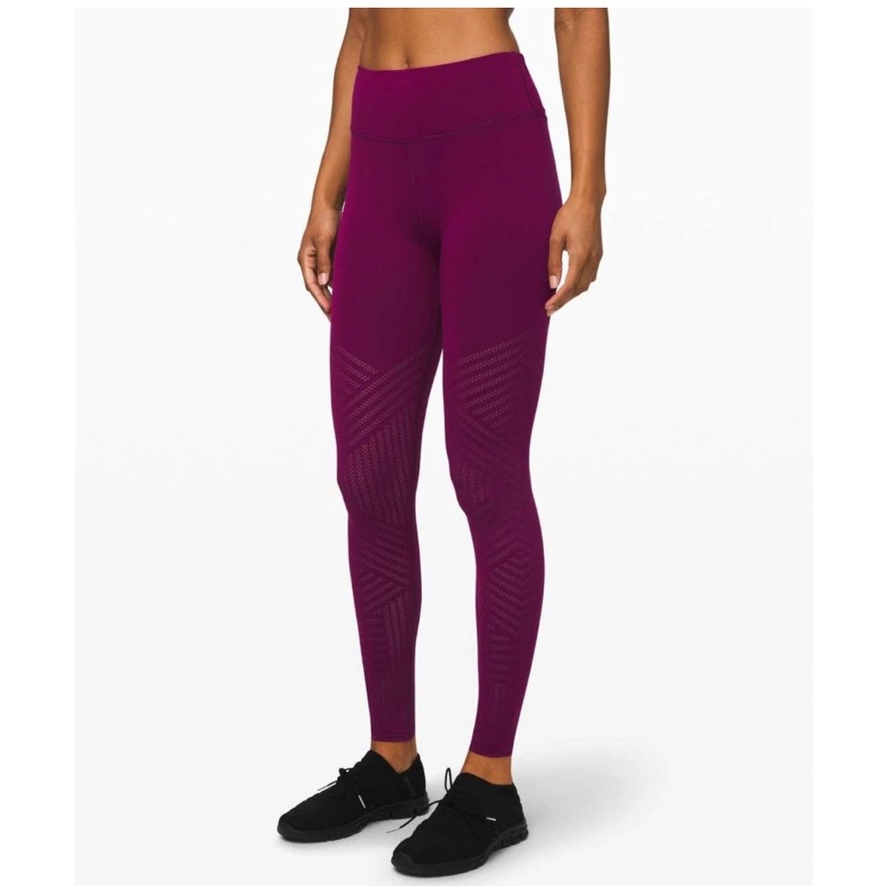 lululemon athletica Women's Reveal Tight Mesh Stripes in Marvel Size 2 Leggings